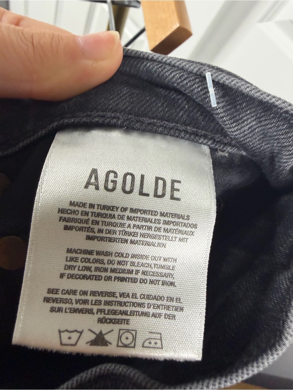 AGOLDE 90’s Pinch Waist Sz 26 High Rise Straight Leg Jeans Washed Black NWOT - Picture 10 of 11